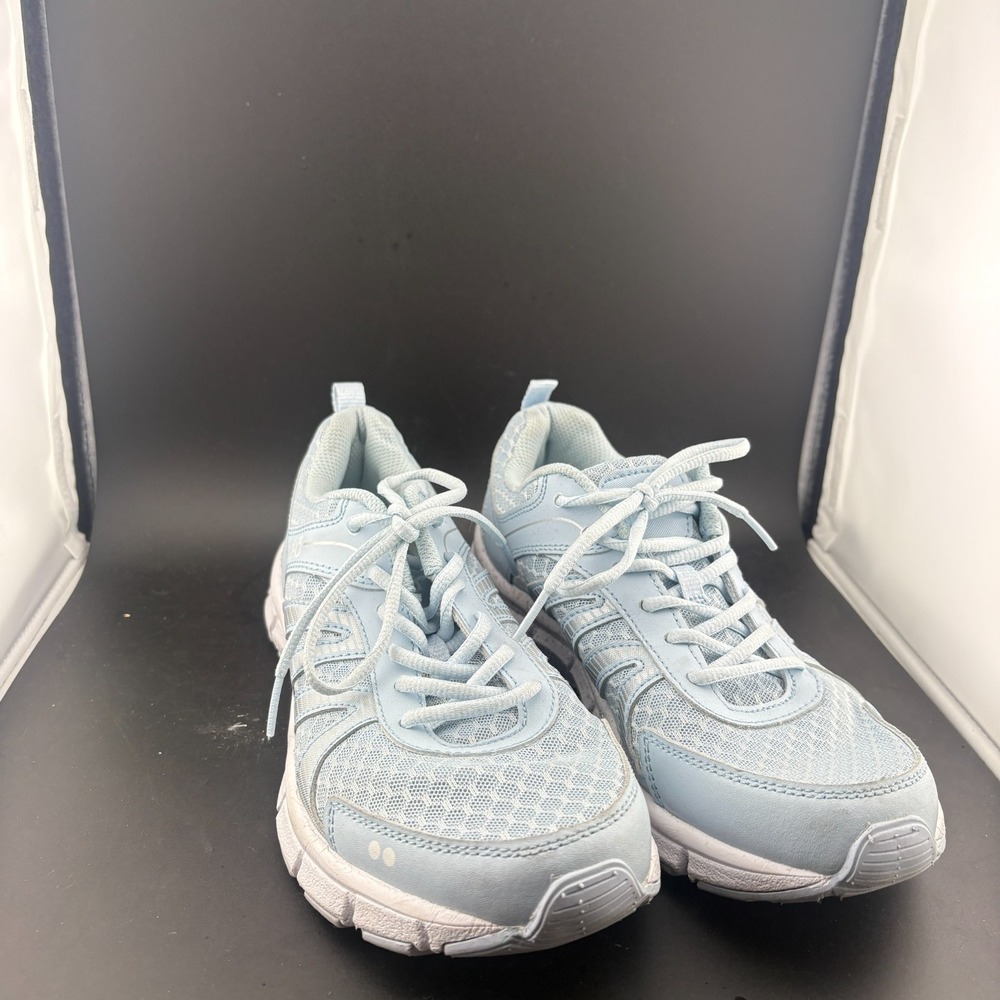 Ryka Womens 8.5 M Running Shoes Light Blue Leather Memory Foam Athletic Sneaker